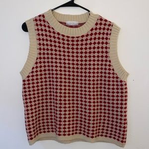 OAK + FORT Oversized Checkered Sweater Vest